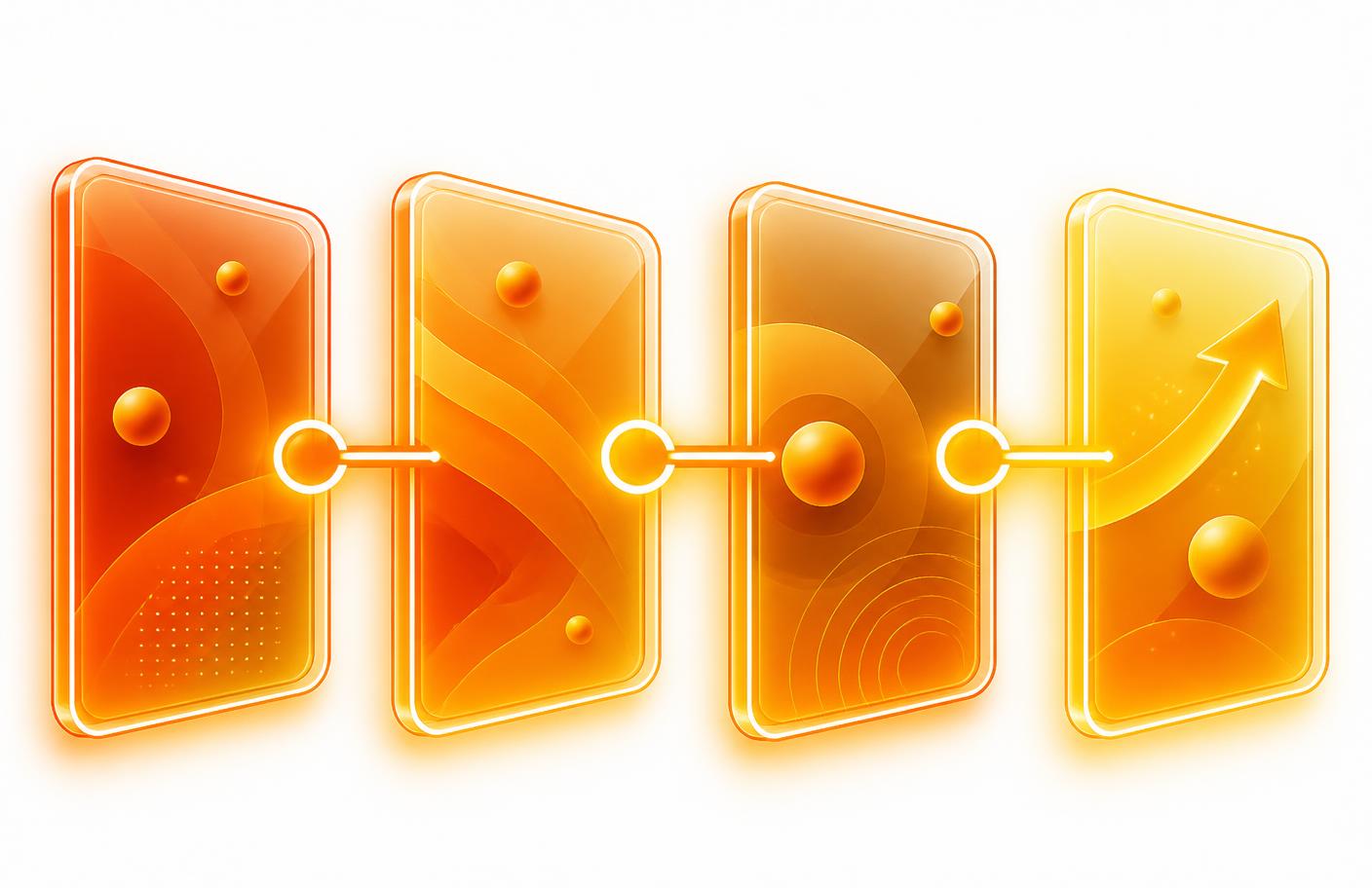 Abstract illustration of a four-step product development process